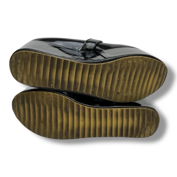 Black Patent Platform Mary Jane Wedge Shoes EU 35 US 5 Goth Coquette Alt Fashion - Picture 8 of 10